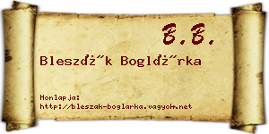 Bleszák Boglárka névjegykártya